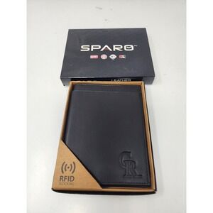 Sparo Mens Colorado Rockies Bifold Wallet Black Leather RFID Casual Size OS